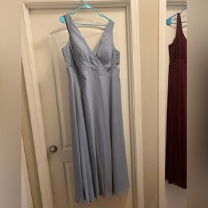 Azazie Alva dusty blue bridesmaid dress